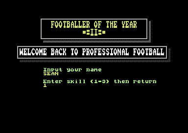 Footballer of the Year screenshot 4 for Commodore 64